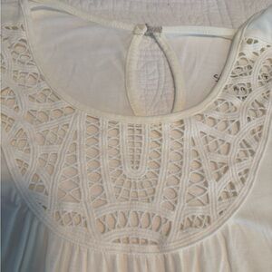 Torrid Cream Top with Crochet Neckline